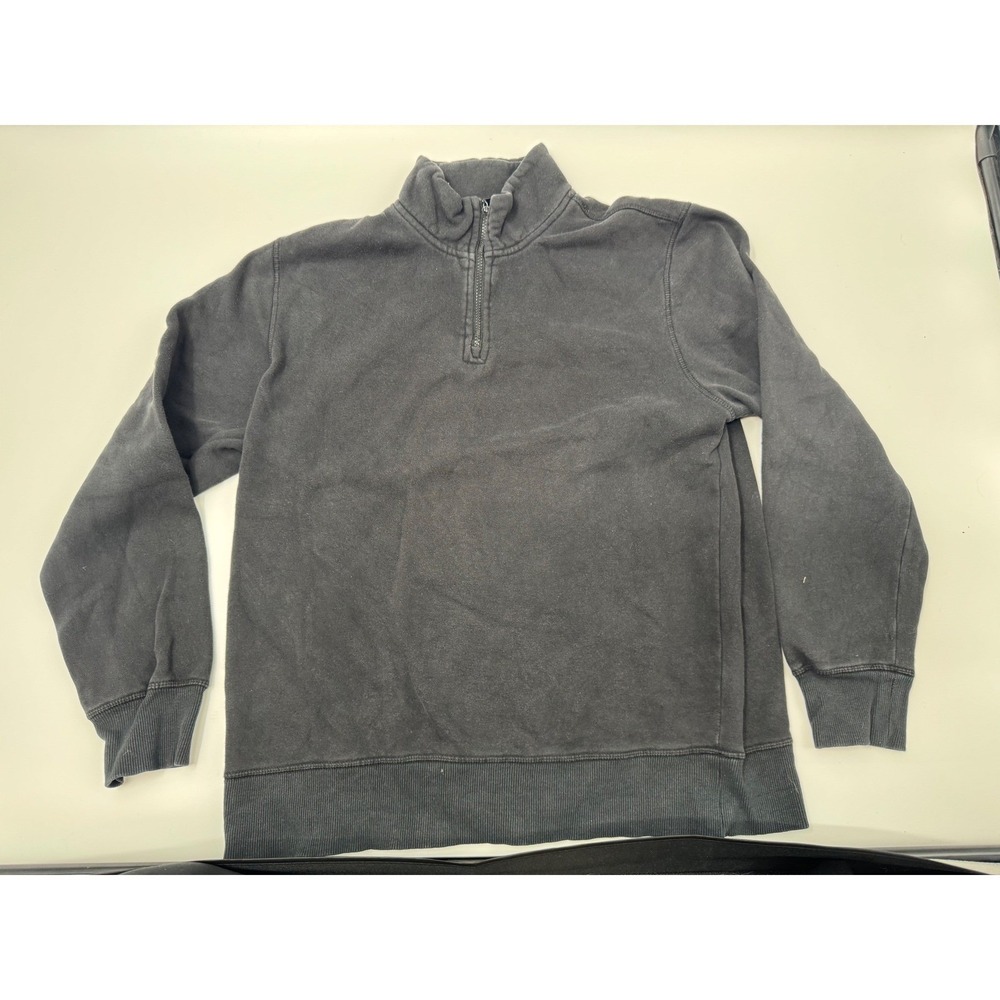 INTRIGUE Mens Charcoal Gray Quarter Zip Pullover Sweatshirt Size L
